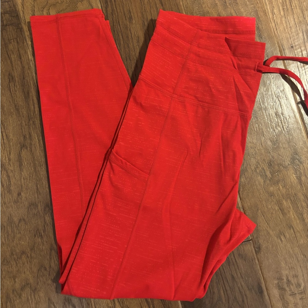 Never worn Zyia Red Lined Battleship Pocket Drawstring Luxe